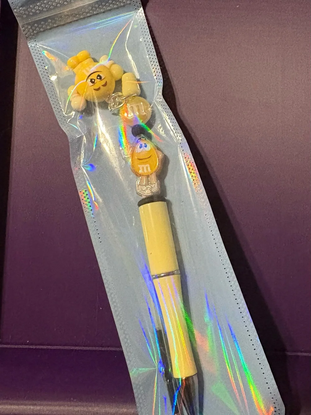 Hand Crafted Yellow M&M Character Charm Pen